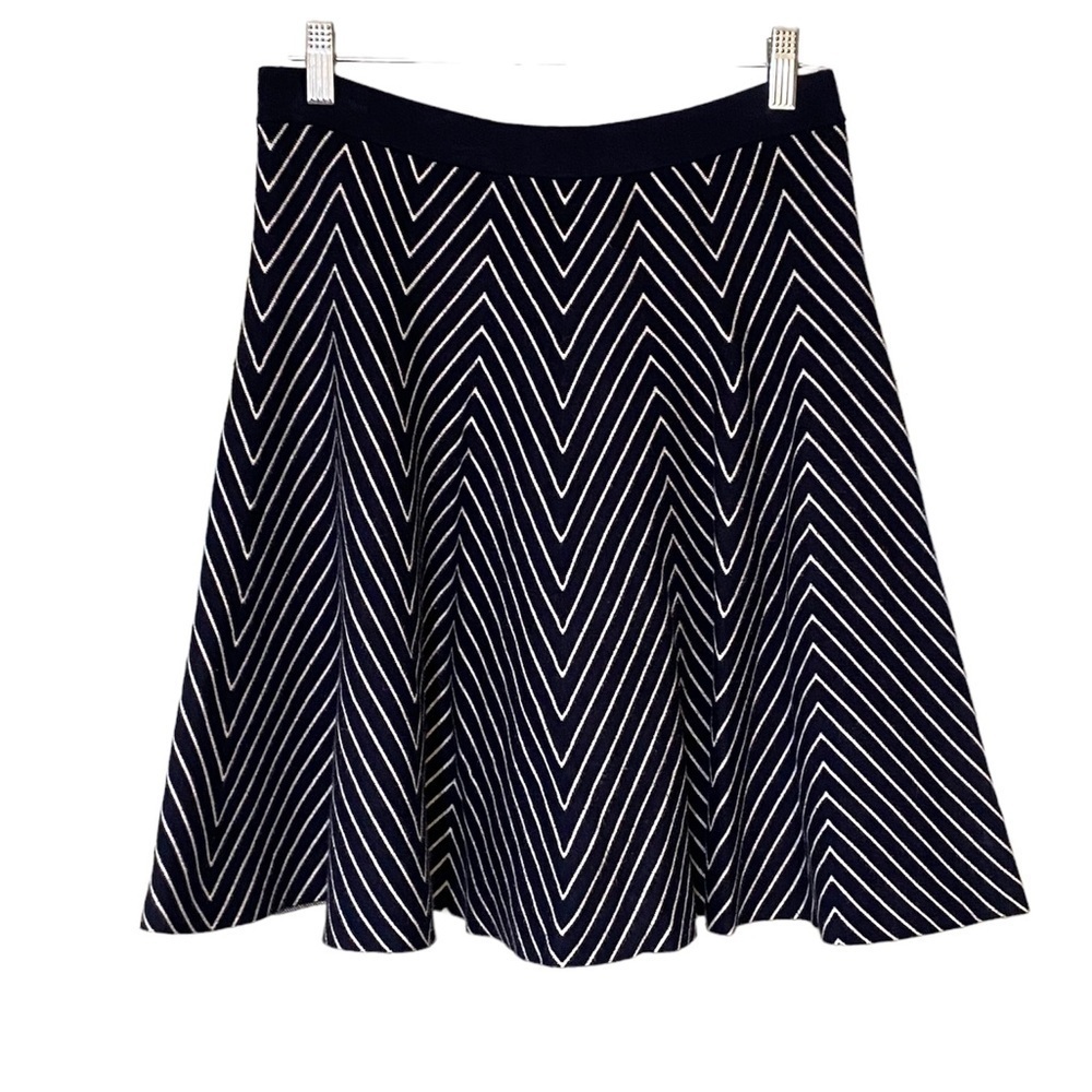 Carmen Marc Valvo Chevron Knit Skirt Sz Medium